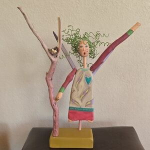 Joyful Green and Purple Sculpture Art